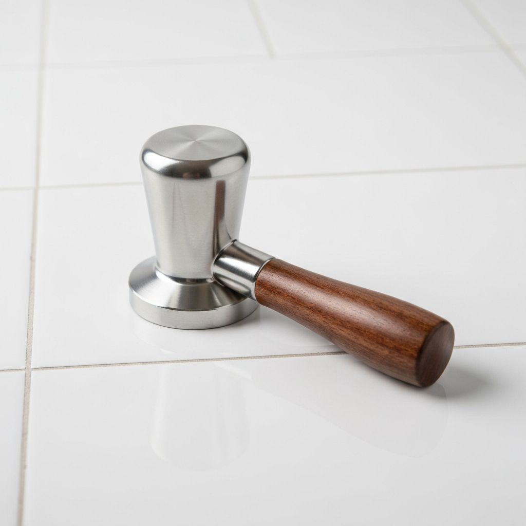 Edelstahl Espresso Tamper mit Holzgriff